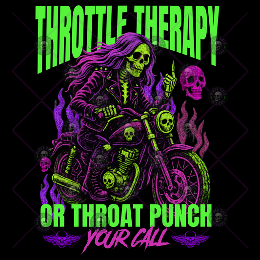 Throttle Therapy or Throat Punch, Your Call DIGITAL DOWNLOAD - BLACK FABRIC ONLY